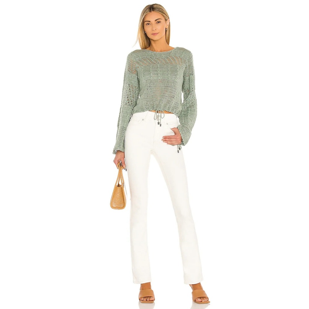 Free People x We The Free Shayla Bootcut Jean Women Sz 27 Pebble White‎ Boho